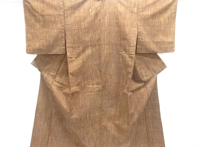 JAPANESE KIMONO / ANTIQUE RAIN-STRIPE PATTERN WOVEN TSUMUGIHITOE KIMON